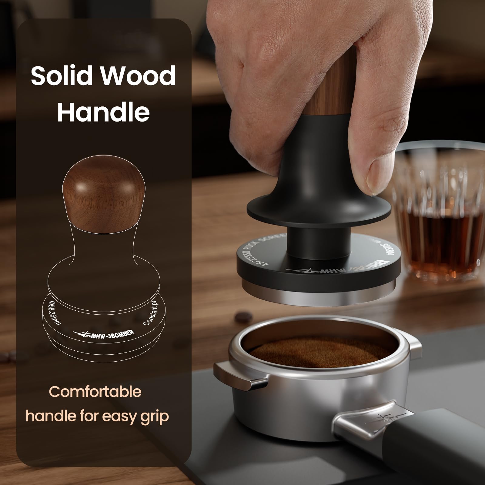 MHW-3BOMBER mango ergonómico madera-metal: diseño cómodo y elegante.