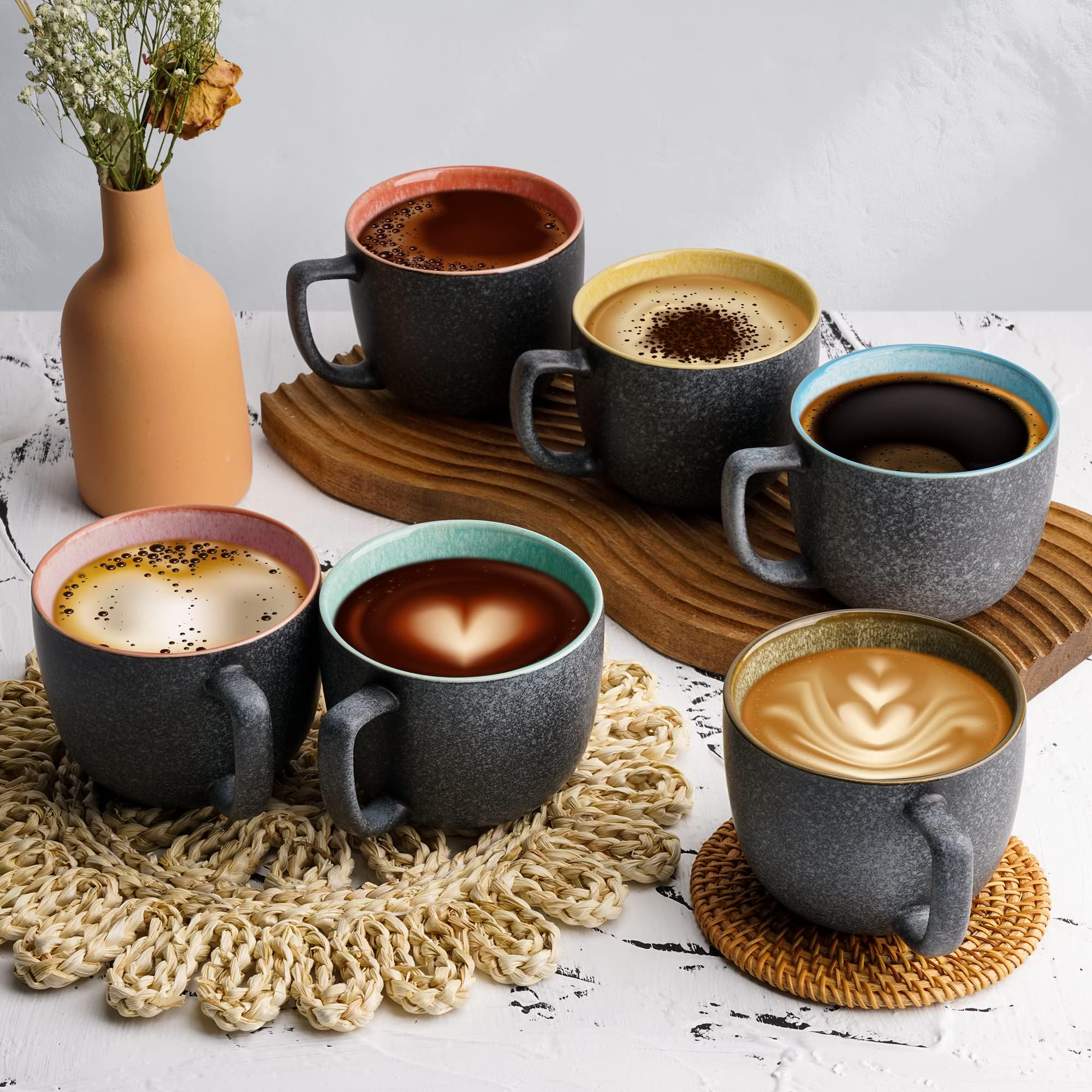 MIAMIO Las Palmitas: taza de cerámica duradera para bebidas calientes