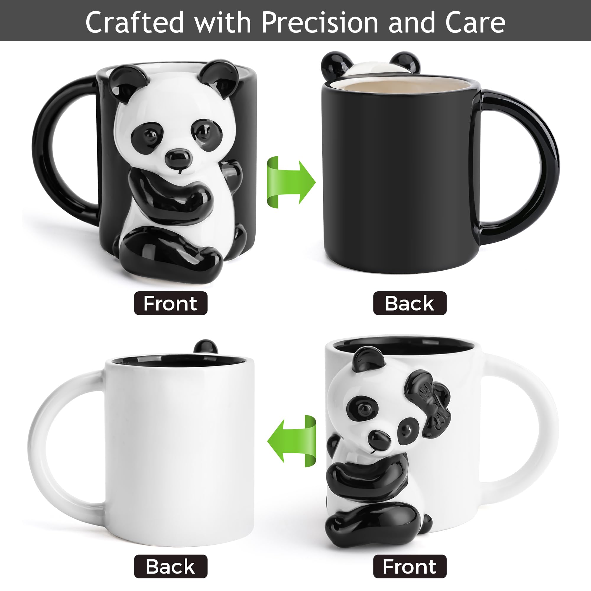 MIAMIO Panda Ceramic Cup acabado de alta calidad para cualquier bebida.