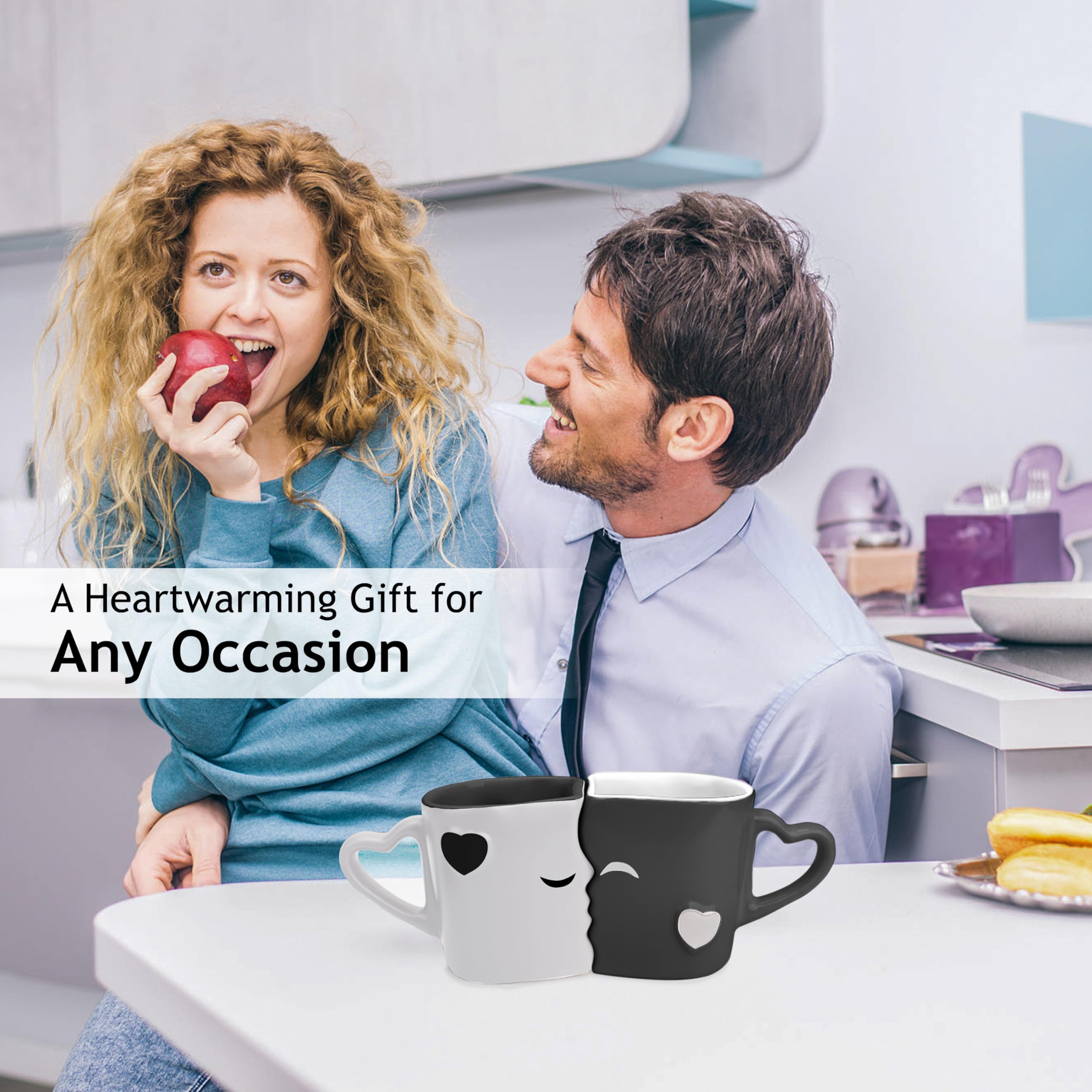 MIAMIO regalo doble tazas, corazón con ventana: ideal para aniversarios.