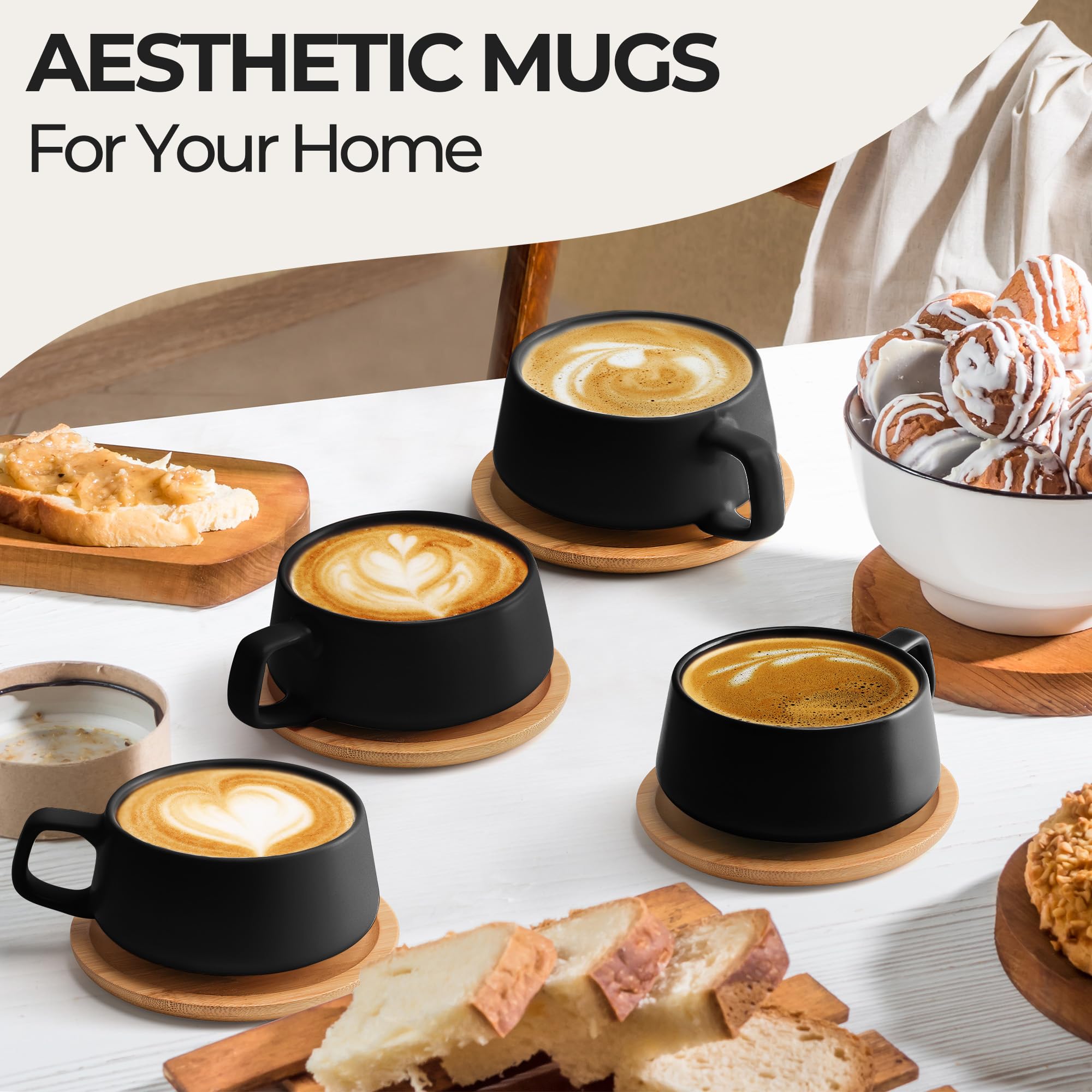 MIAMIO taza cerámica con diseño elegante para cappuccino