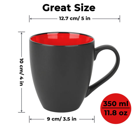 Taza MIAMIO colección Le Papillon, color negro-rojo vibrante.