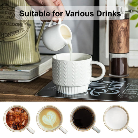 Capacidad de 13 onzas, ideal para espresso, latte o té.