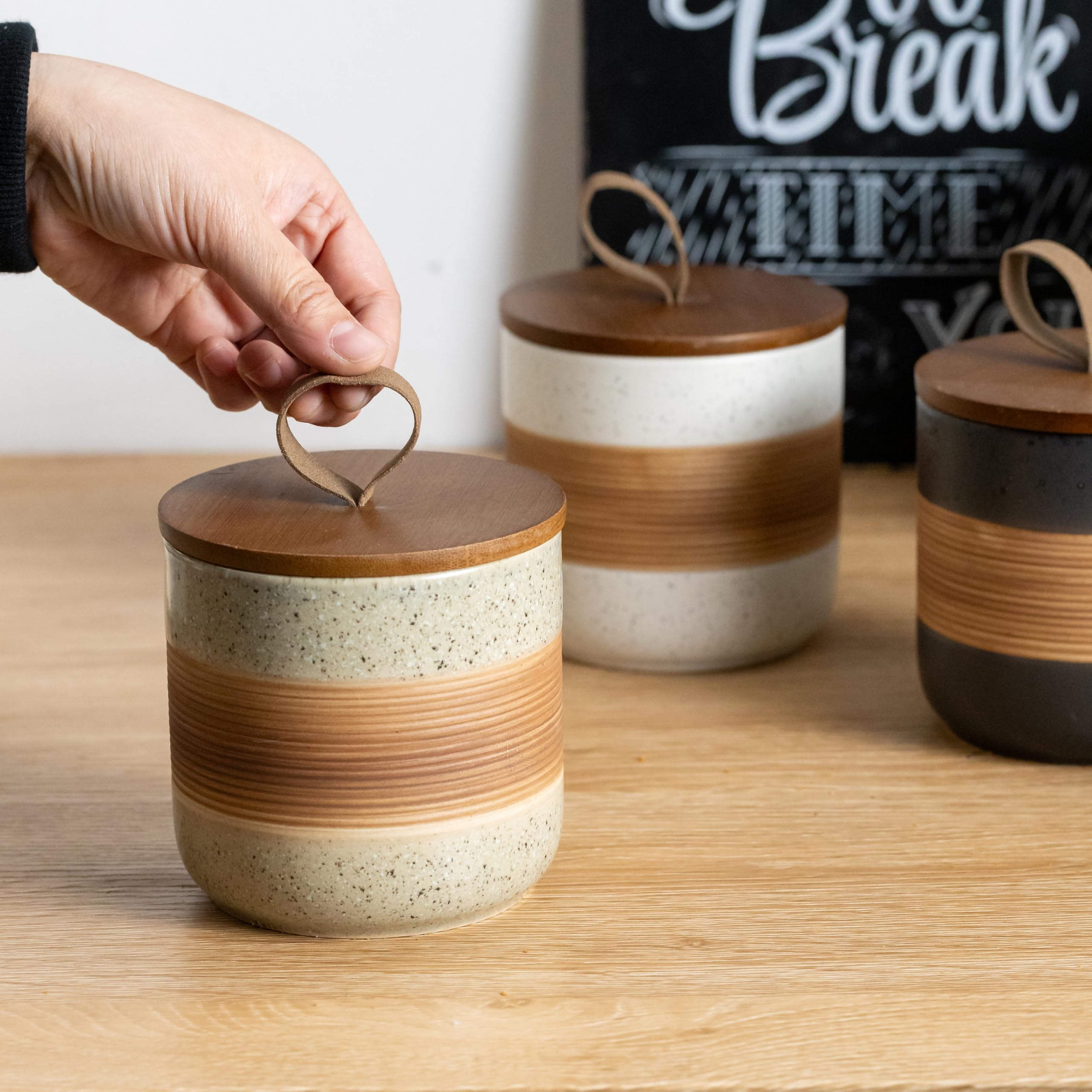 Frasco cerámico Miamolo para café en granos conserva aroma y sabor.