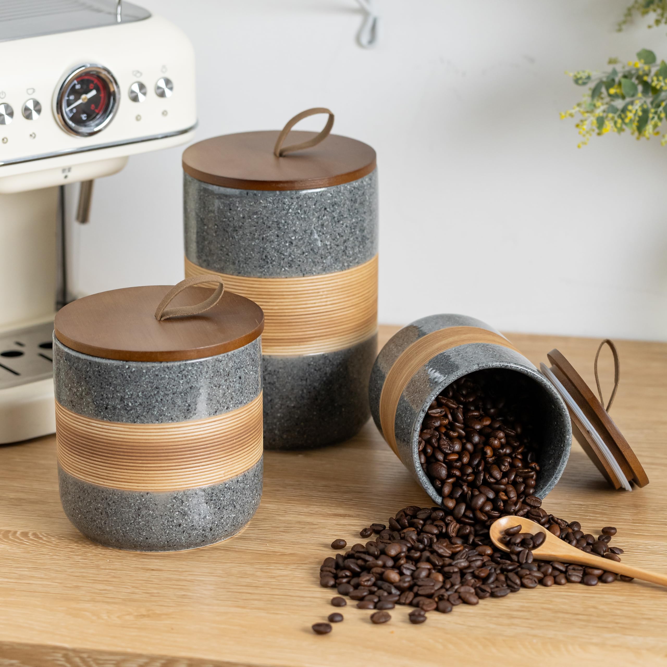 Miamolo tarro cerámico portátil para picnic, fácil de llevar y mantener productos secos.