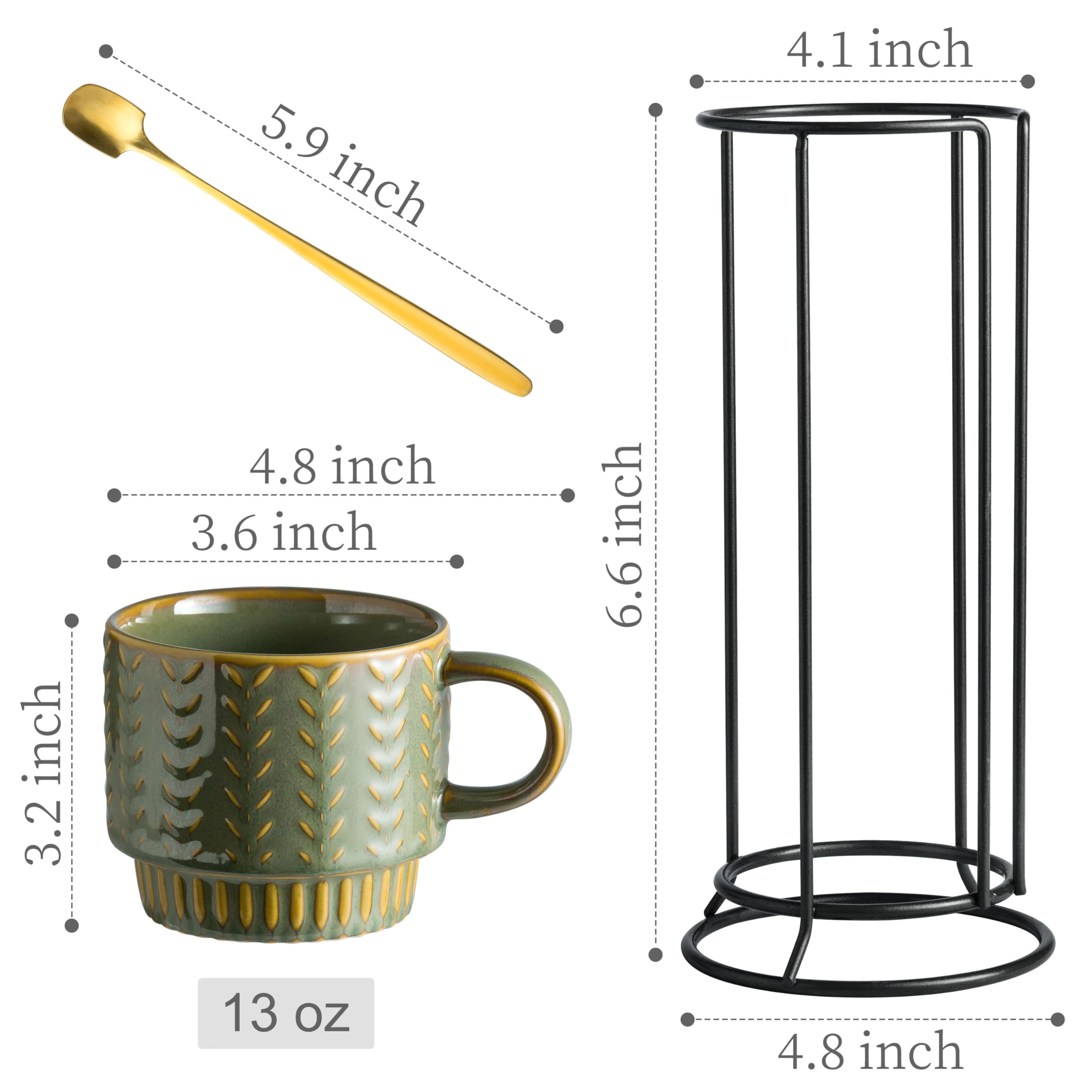 Taza de café Miamolo 13oz en cerámica blanca