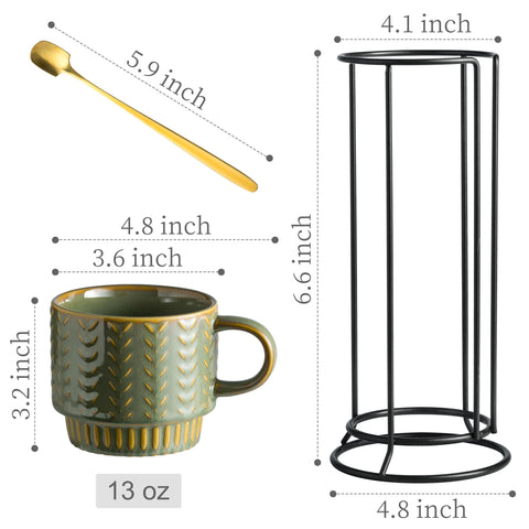 Taza de café Miamolo 13oz en cerámica blanca
