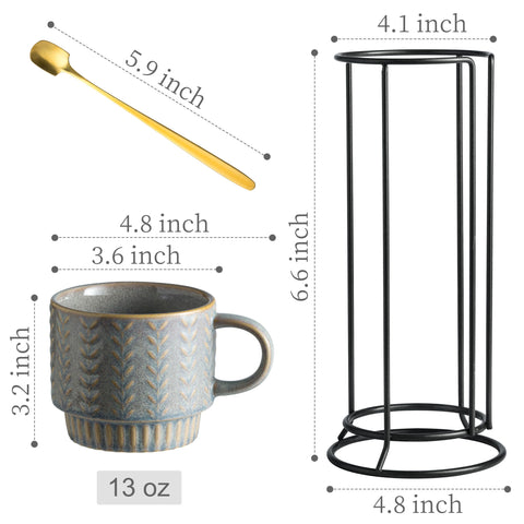 Tazas de café Miamolo de 13oz con diseño retro para momentos de café.