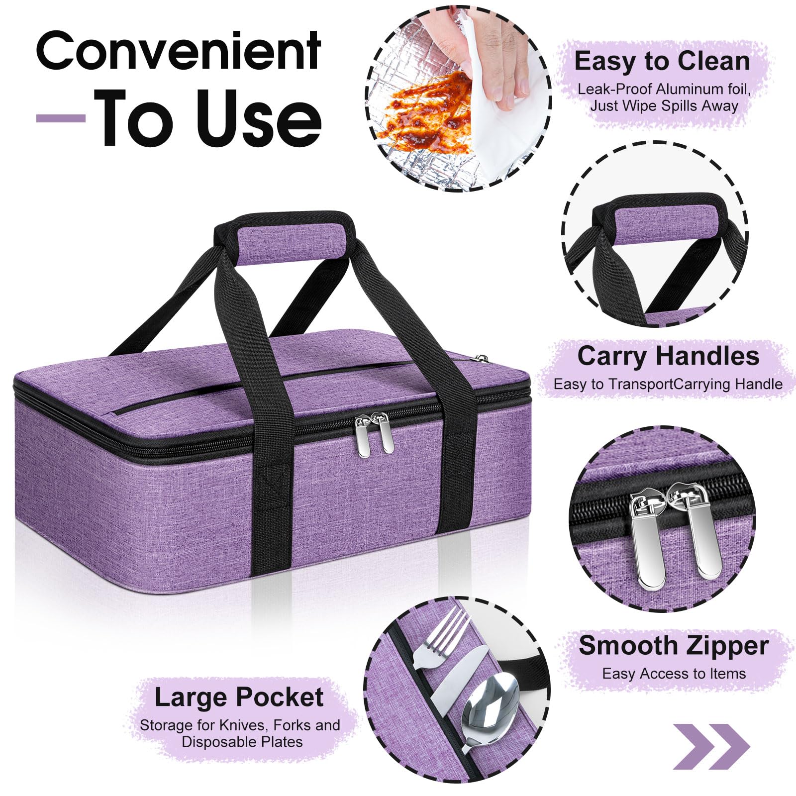 Capacidad para bandeja 9x13 en la bolsa aislada MIAOJIE.