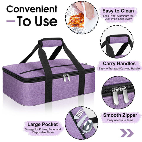 Capacidad para bandeja 9x13 en la bolsa aislada MIAOJIE.