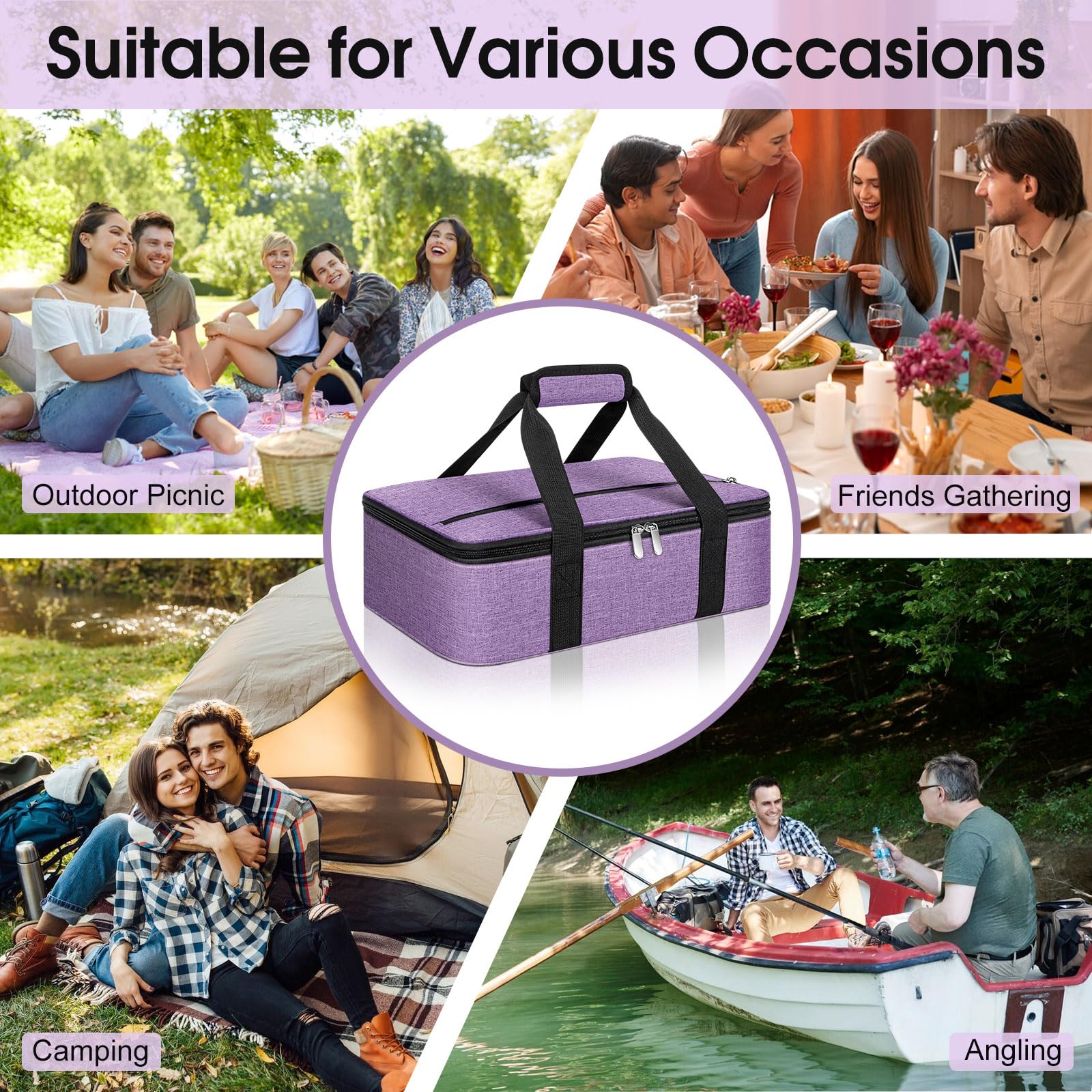 Uso en picnic con la bolsa aislada MIAOJIE para comidas al aire libre.