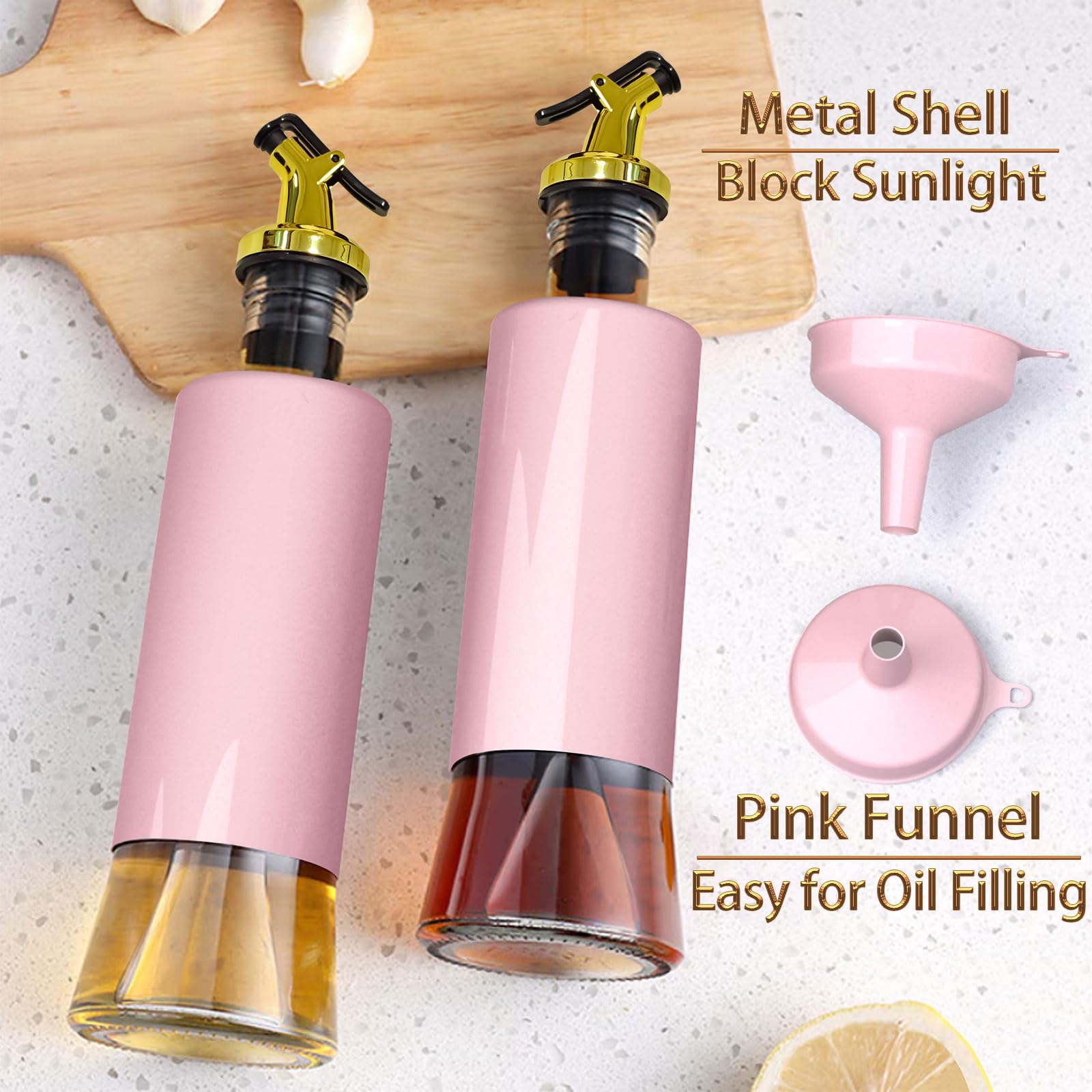 Diseño rosado y dorado de MIAOER que decora la encimera.