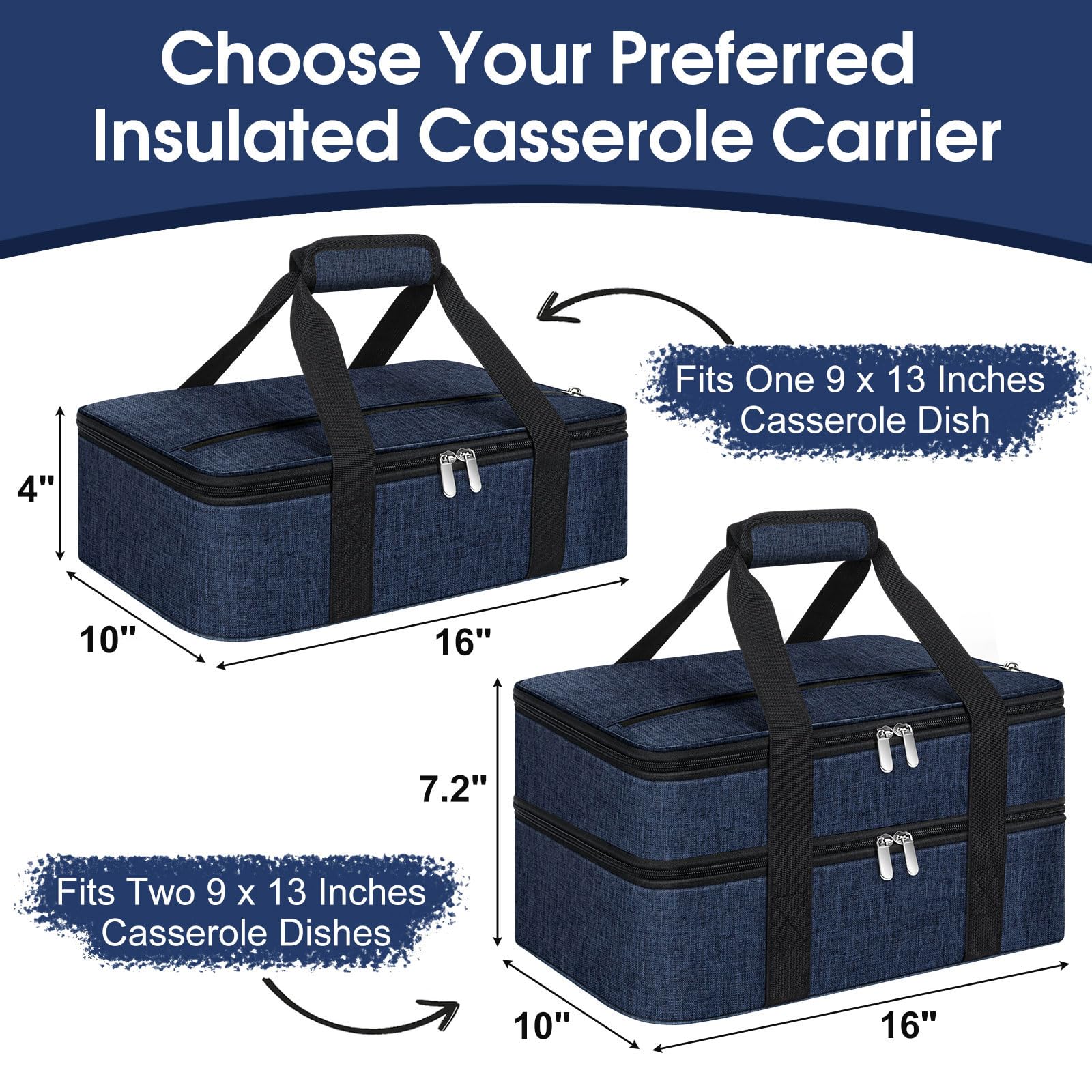 MIAOJIE bolsa aislante compatible con bandejas 9x13 para comidas al aire libre