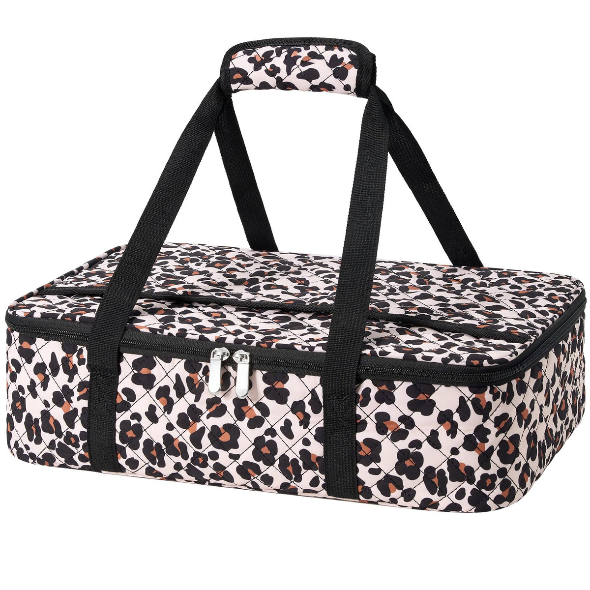 MIAOJIE bolsa almuerzo grande aislada con estampado leopardo para comida caliente o fría