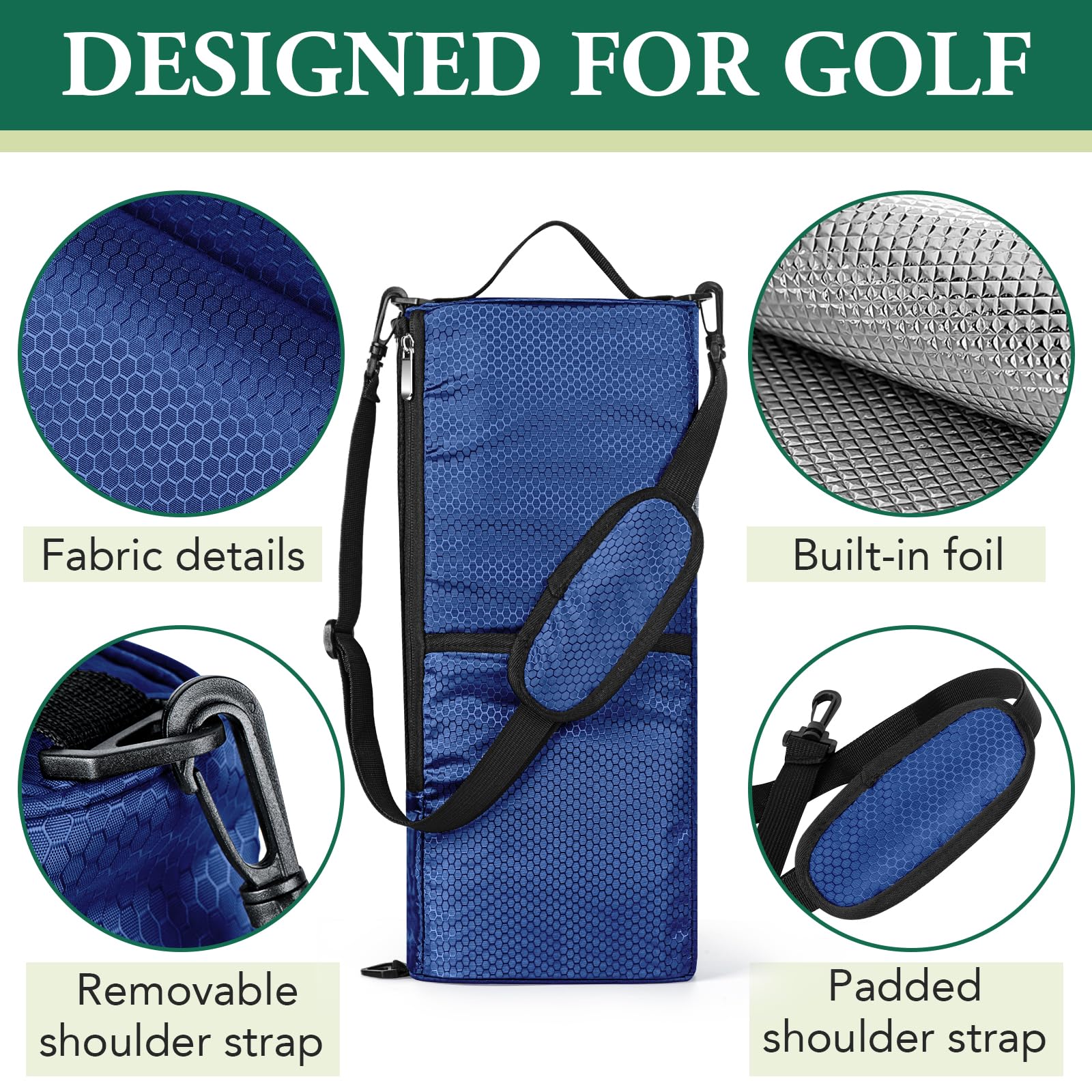 MIAOJIE bolsa enfriador golf oxford 600D, duradera y resistente