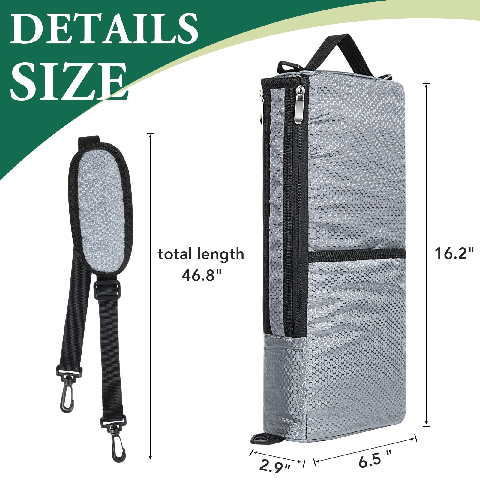 MIAOJIE bolsa-golf tamaño compacto que cabe en la bolsa lateral