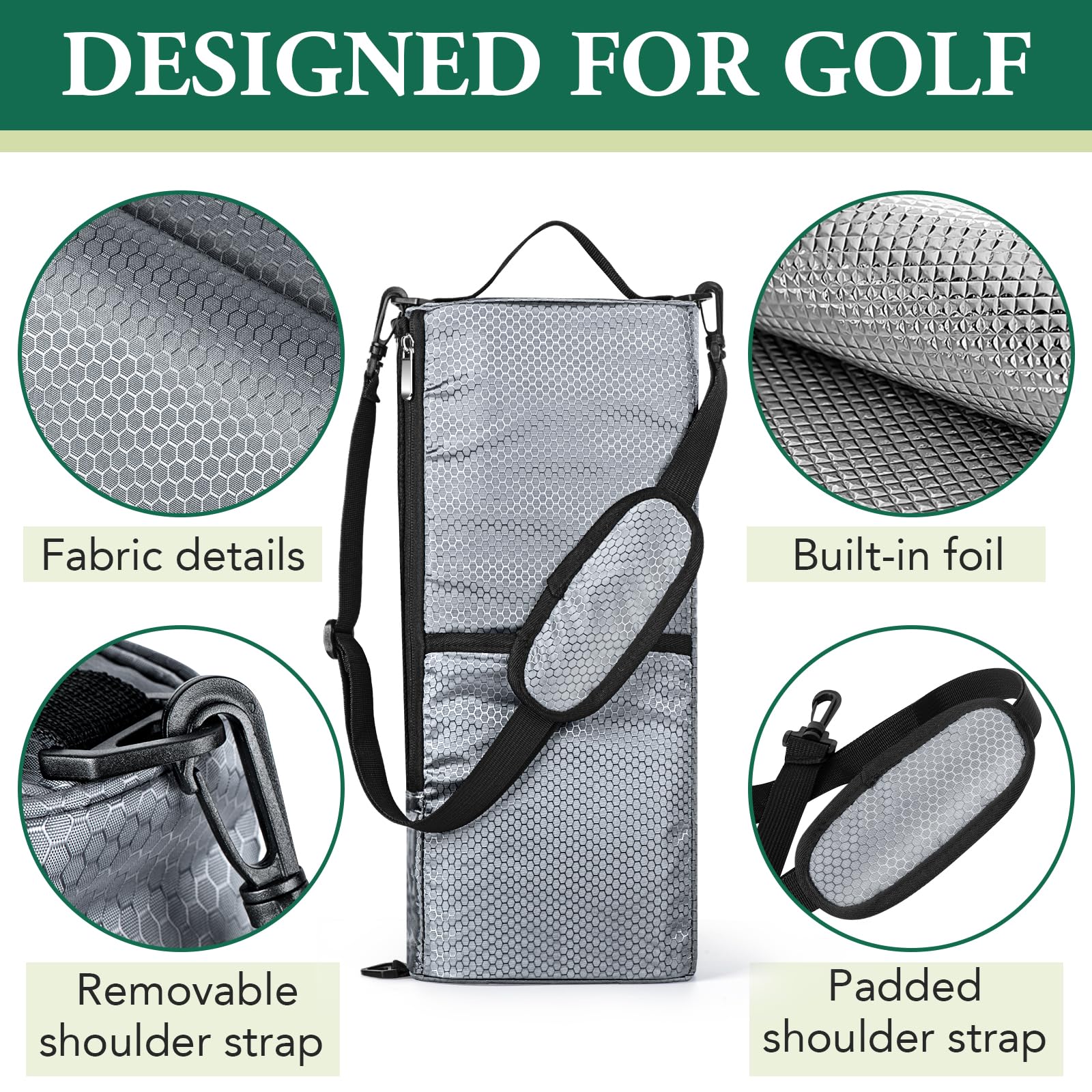 MIAOJIE bolsa-golf material 600D Oxford, resistencia y durabilidad