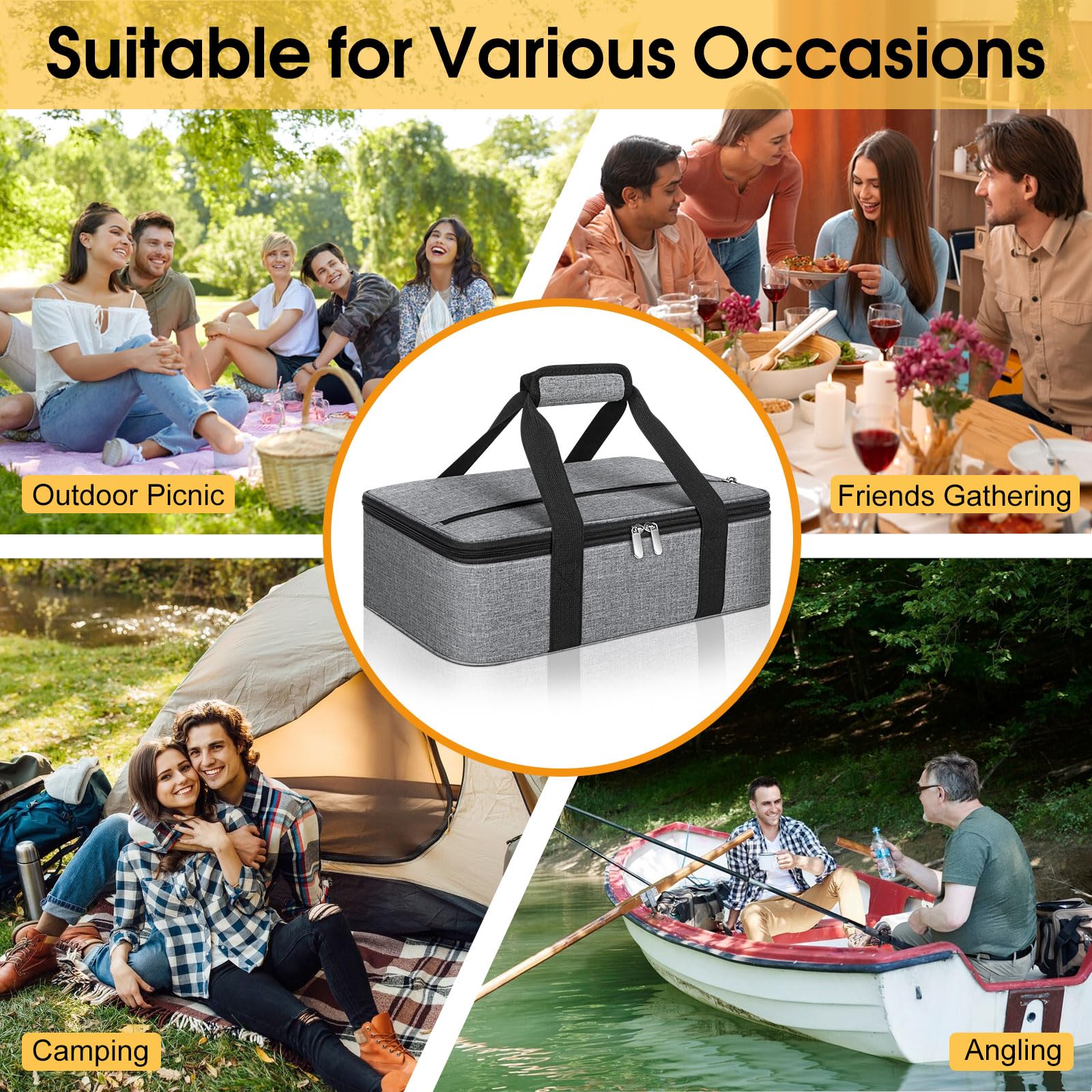 Gran capacidad para transportar bandejas y acompañamientos, MIAOJIE ideal para fiestas para llevar.