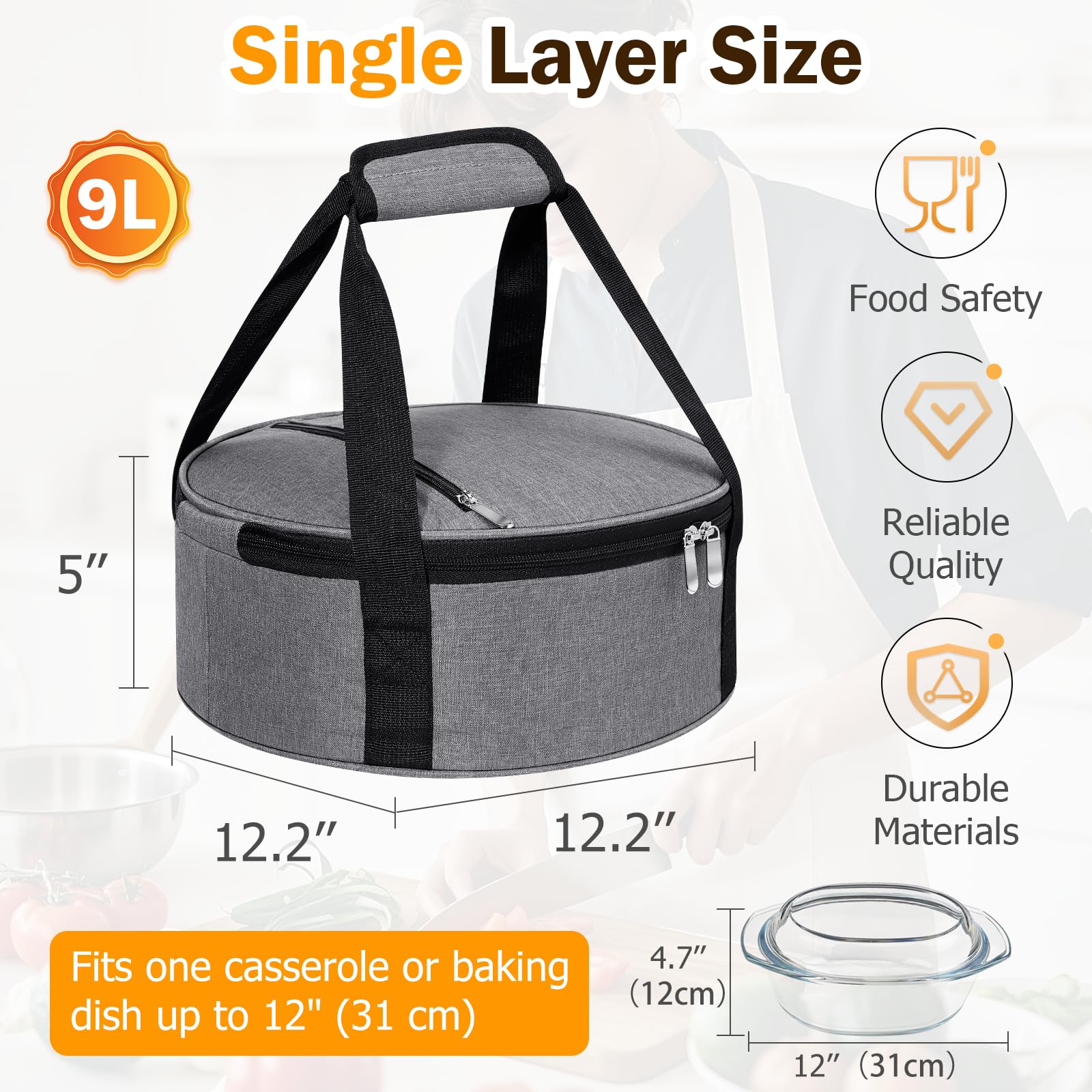 MIAOJIE porta-pasteles aislada redonda gris, ideal para picnics y fiestas.