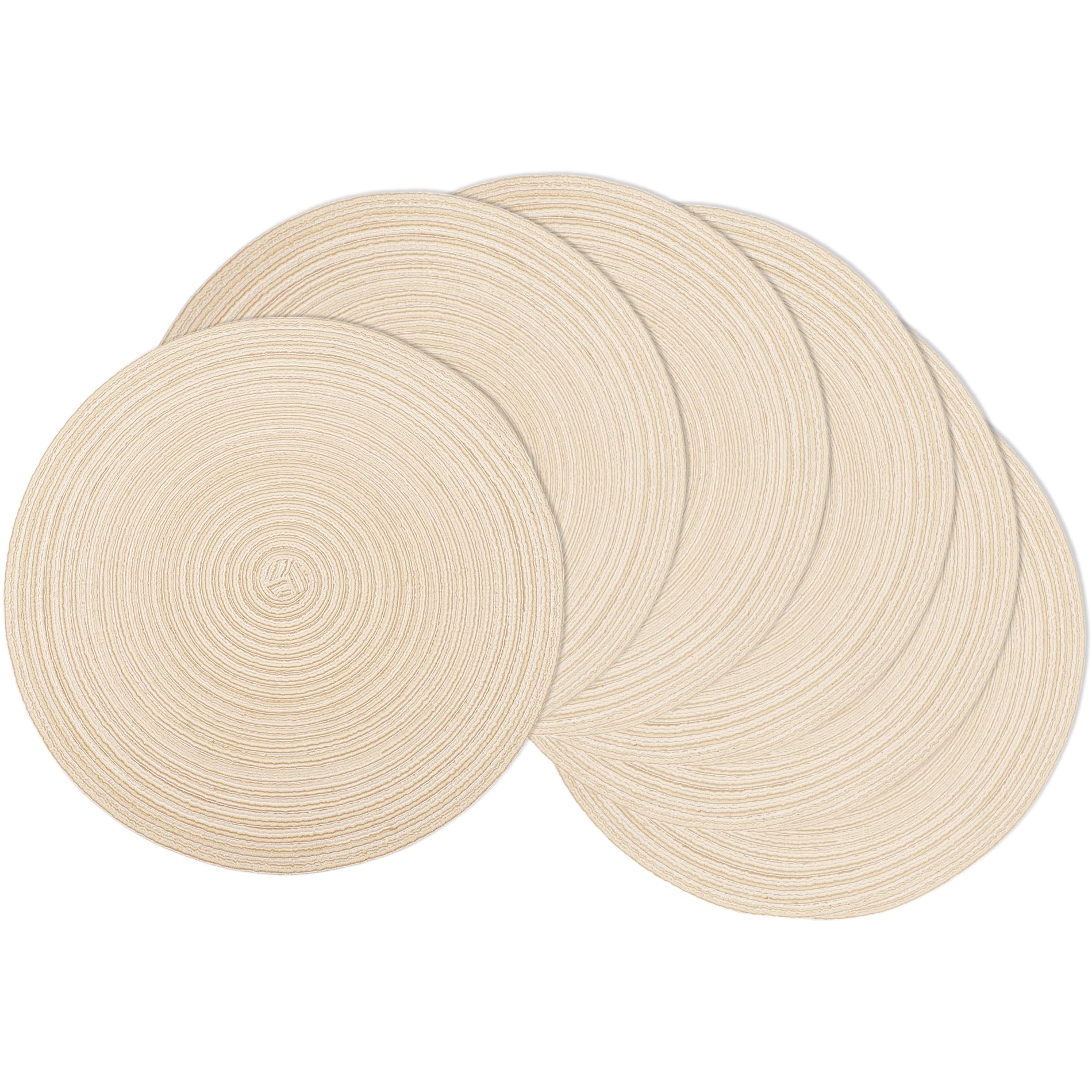 MIAOMIAO mantel redondo trenzado beige, protege la mesa y añade elegancia diaria