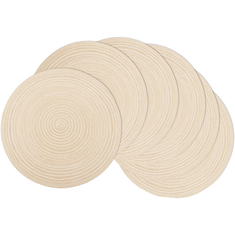 MIAOMIAO mantel redondo trenzado beige, protege la mesa y añade elegancia diaria