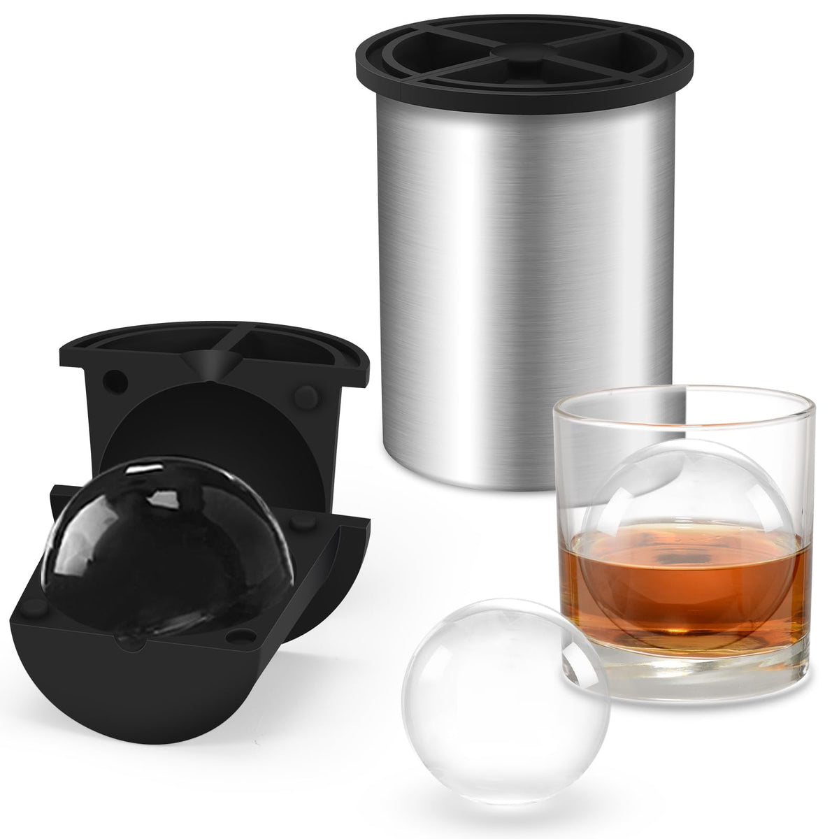 Miaowoof bola de hielo clara de 2-5 pulgadas para cocteles