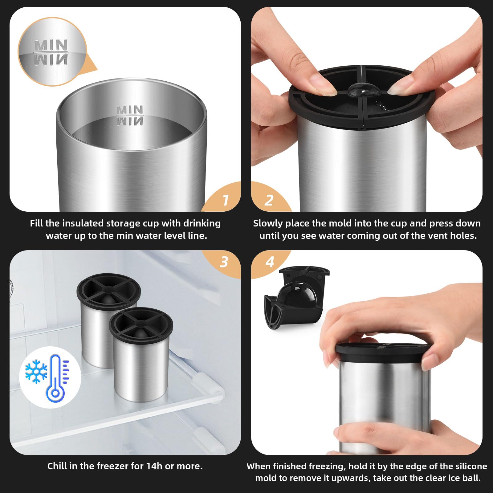 Miaowoof hielo cristalino para enfriar bebidas sin diluir rápido