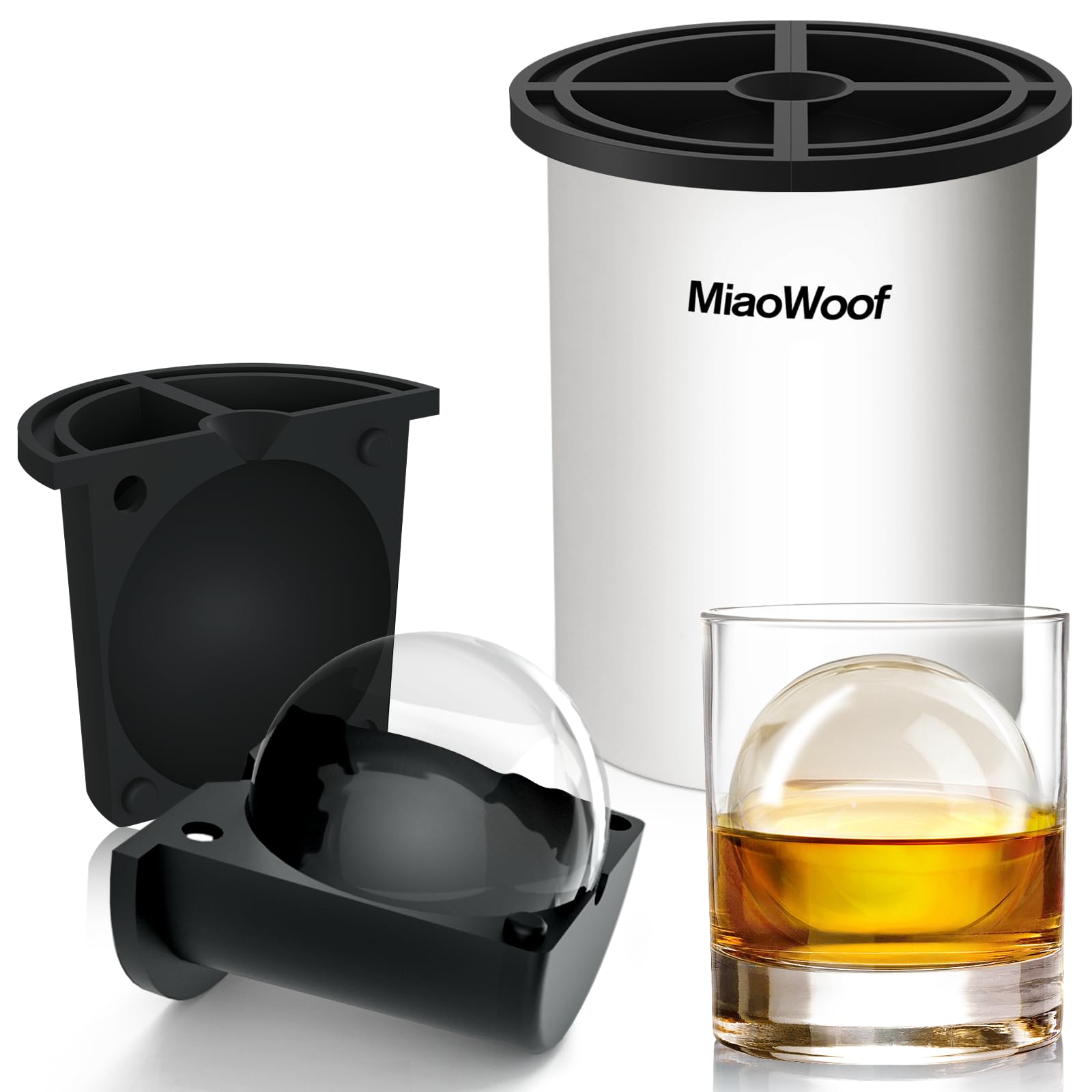 Miaowoof molde hielo claro de 2,5 pulgadas para cócteles