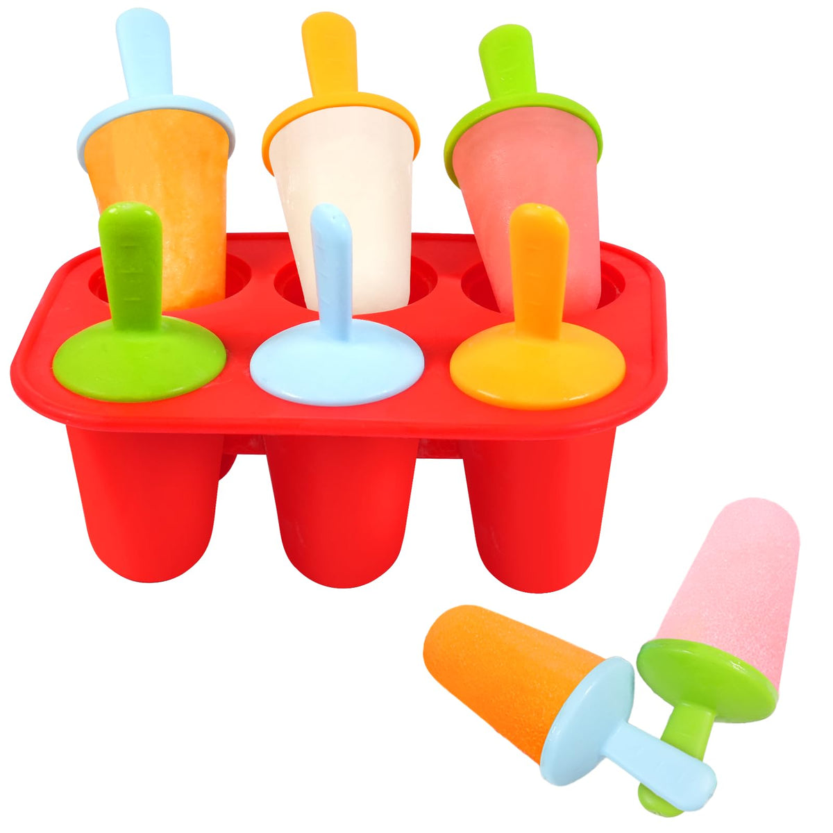 Miaowoof paletas de silicona con 6 cavidades para meriendas fáciles