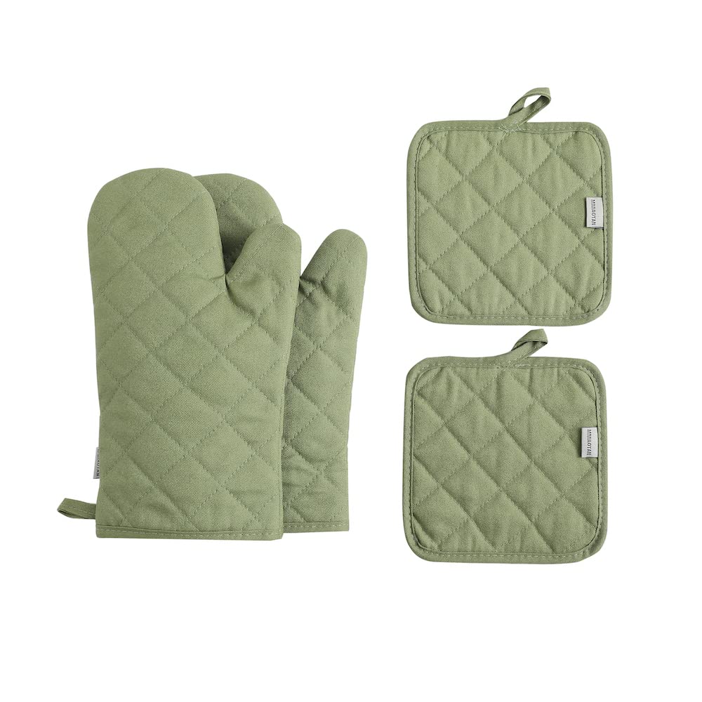 Guantes de horno M MIAOYAN verdes de 12 pulgadas, agarre estable para hornear.
