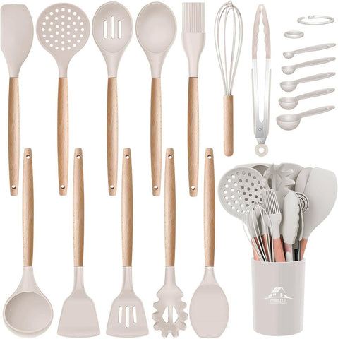 MIBOTE utensilios de silicona con porta, duraderos para cocción diaria