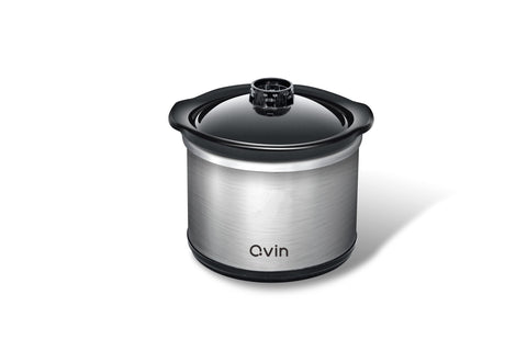MIC Service olla lenta 0.65 qt, vista frontal, ideal para porciones personales.