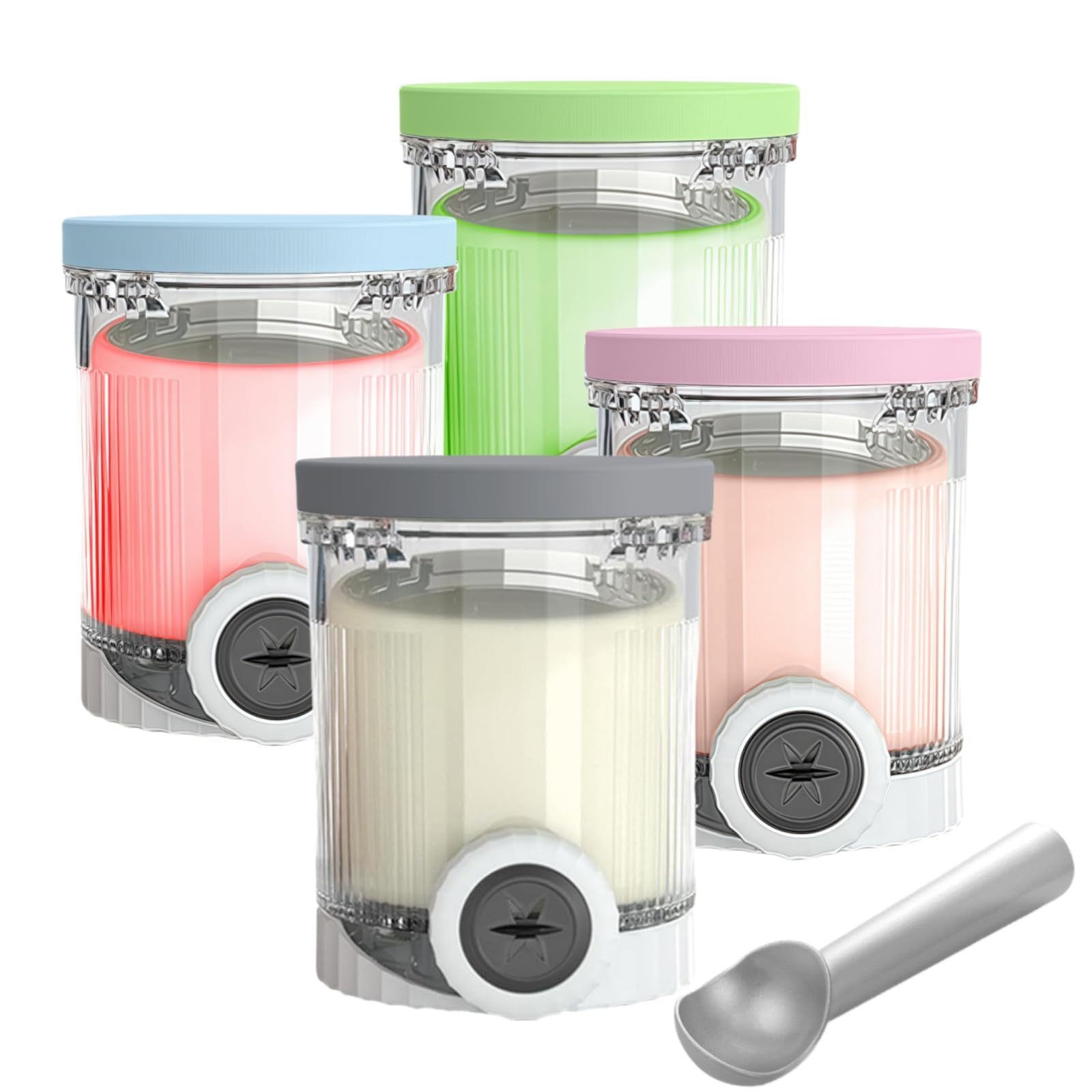 MICEAN recipientes Creami de 16 oz para helados caseros y almacenamiento
