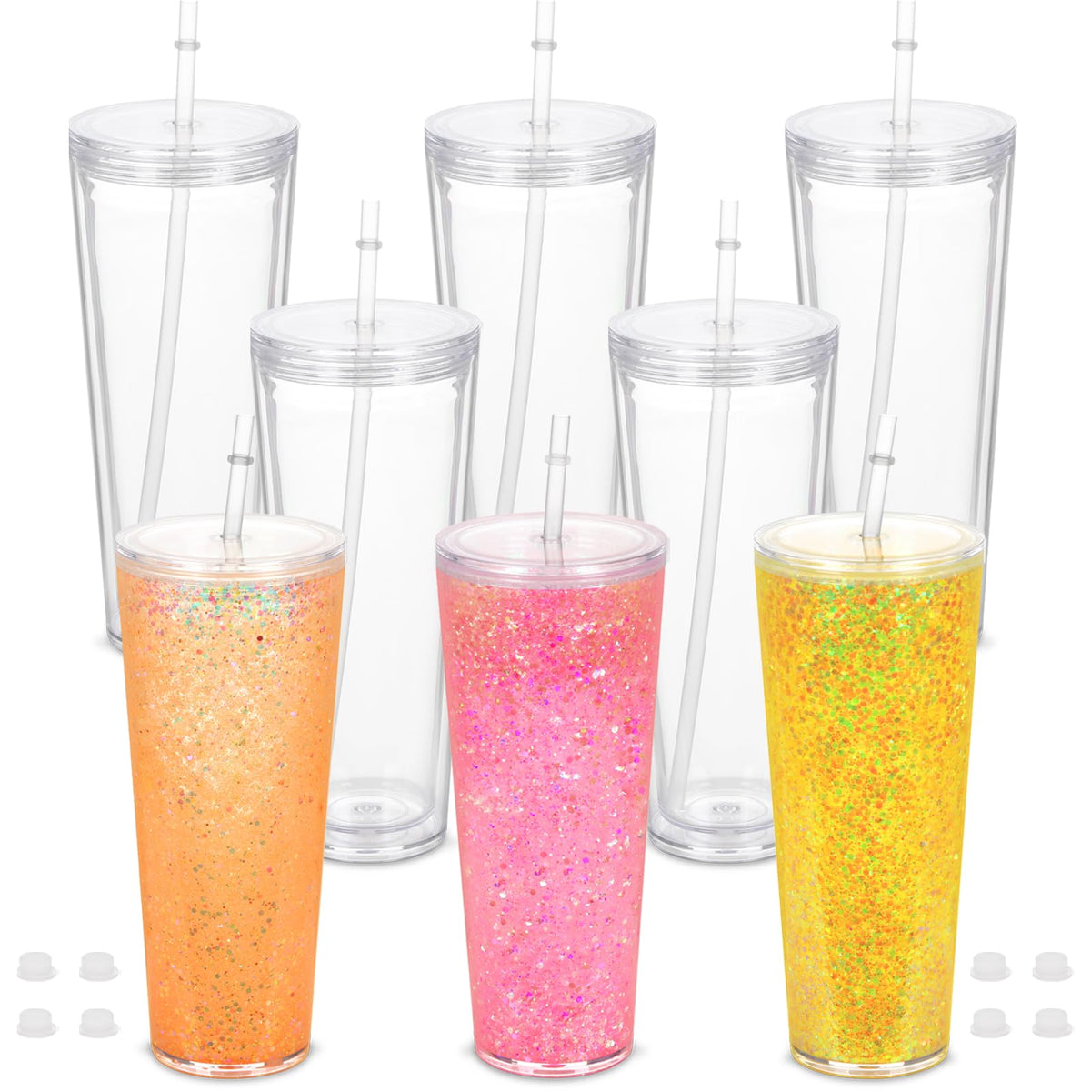 Micellwuu globo de nieve tumbler 24oz con tapa para llevar