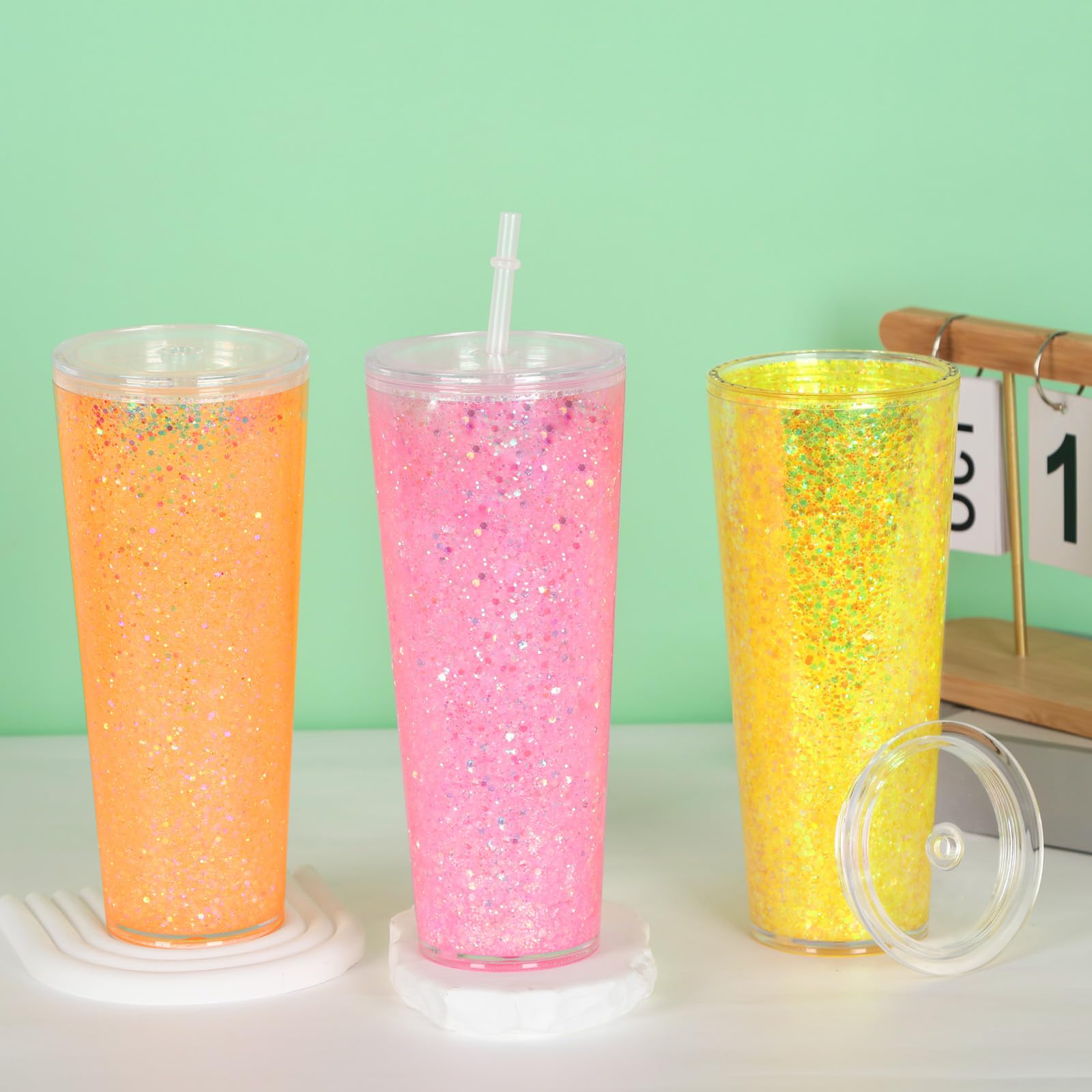 Micellwuu globo de nieve tumbler 24oz portátil para oficina