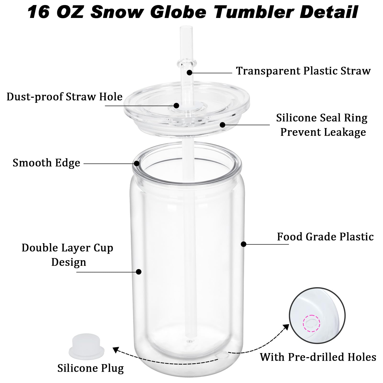 Tapón de silicona Micellwuu para vaso de nieve, evita fugas