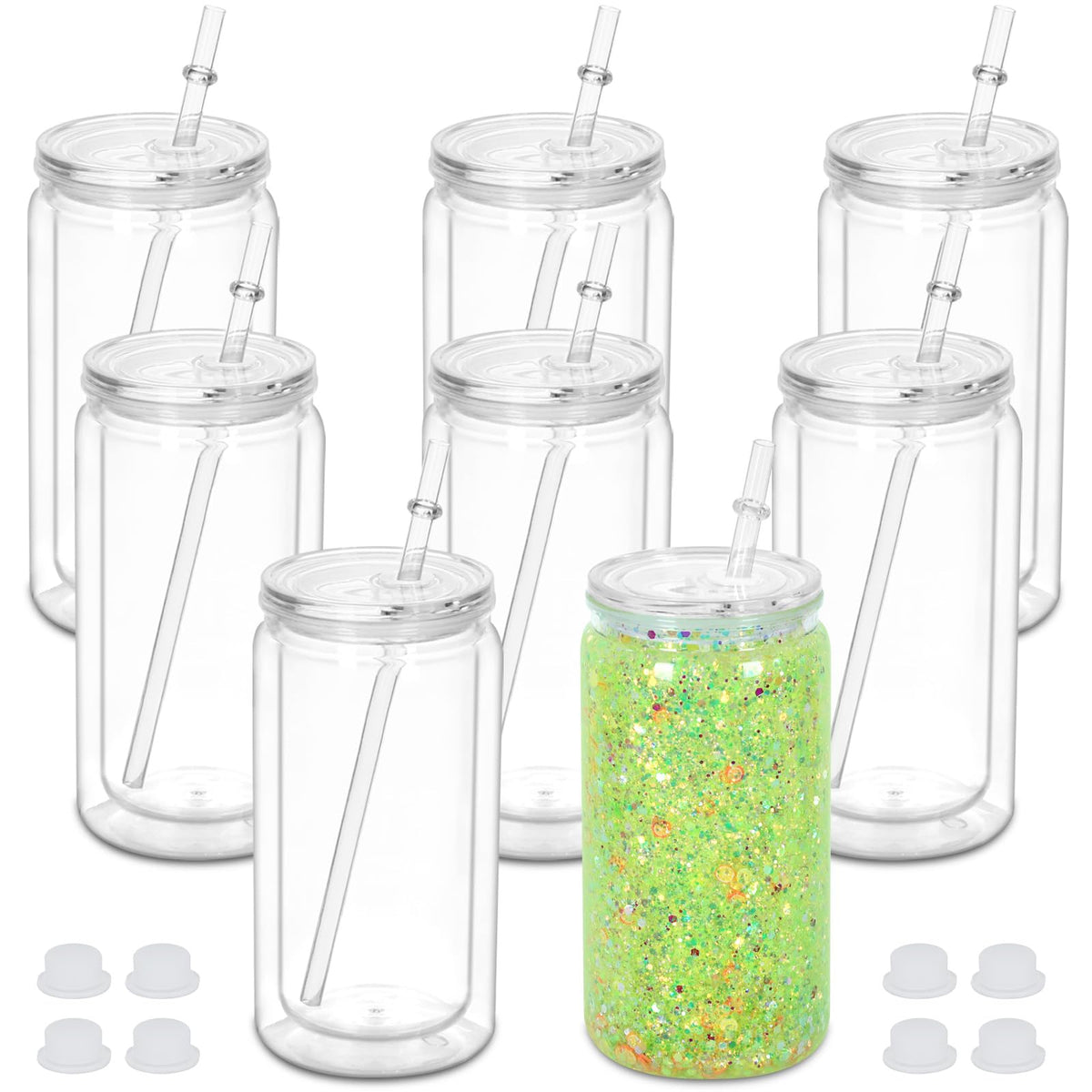Vaso de nieve Micellwuu 16oz con acabado claro, ideal para proyectos DIY