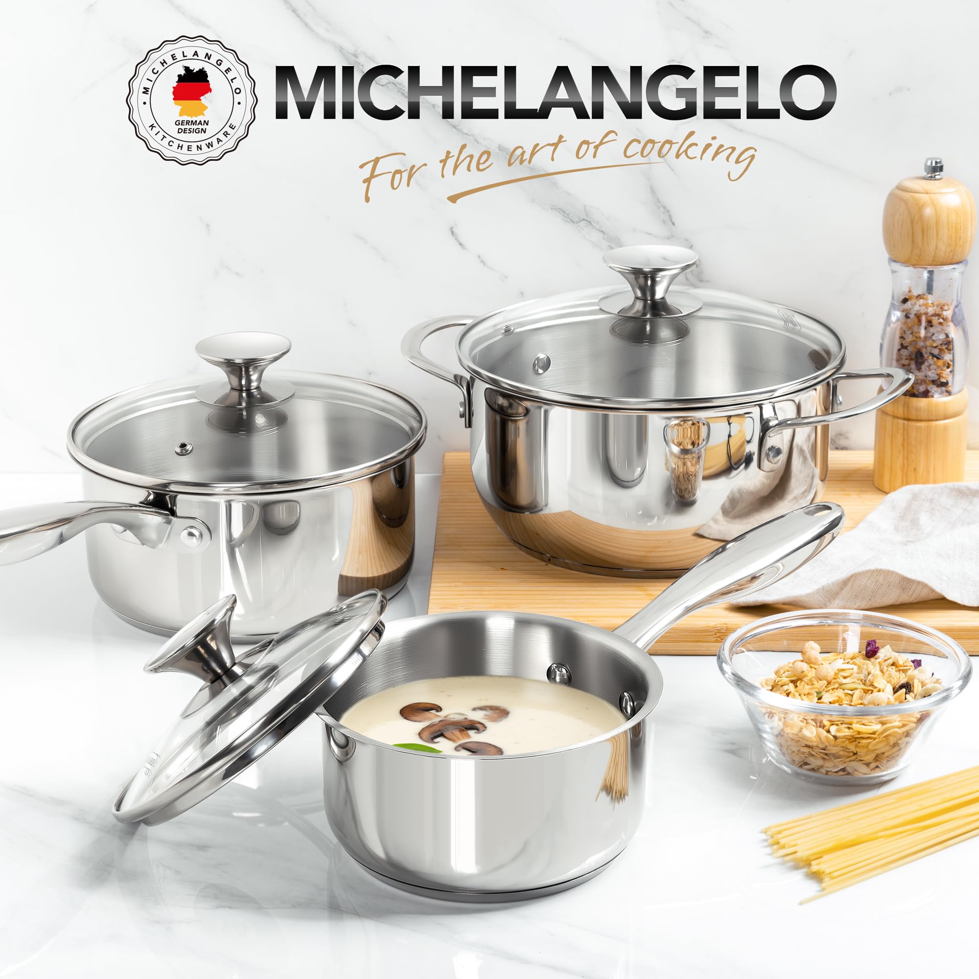 Base de aluminio doble capa MICHELANGELO, distribución de calor estable