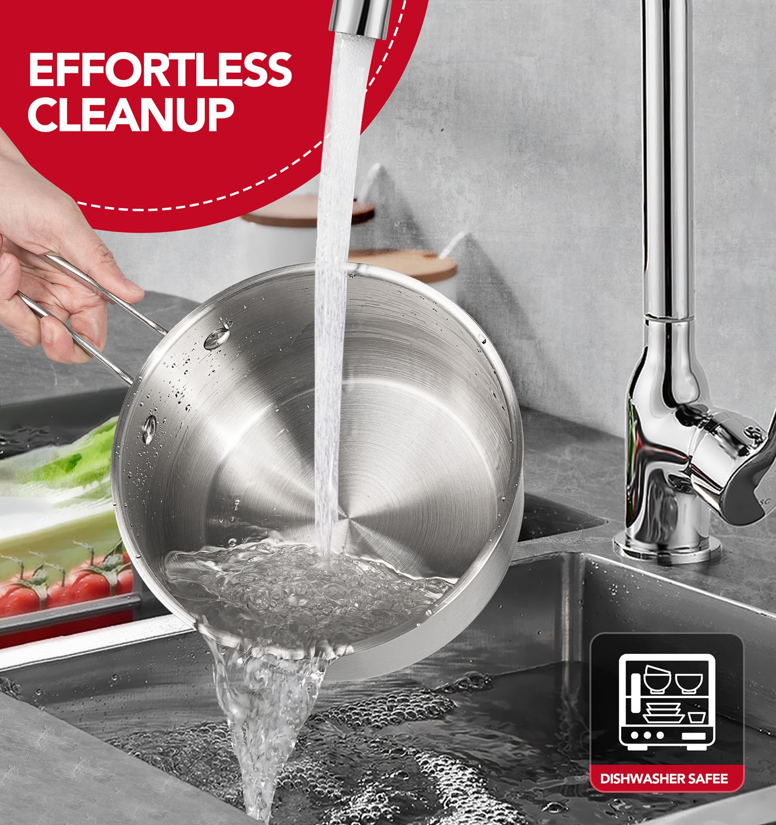 MICHELANGELO cazo 3qt con tapa, ideal para guisos.