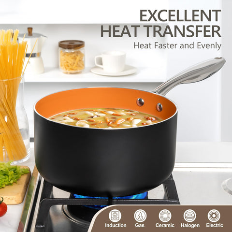 MICHELANGELO cazo 4 Qt con recubrimiento diamante antiadherente y duradero