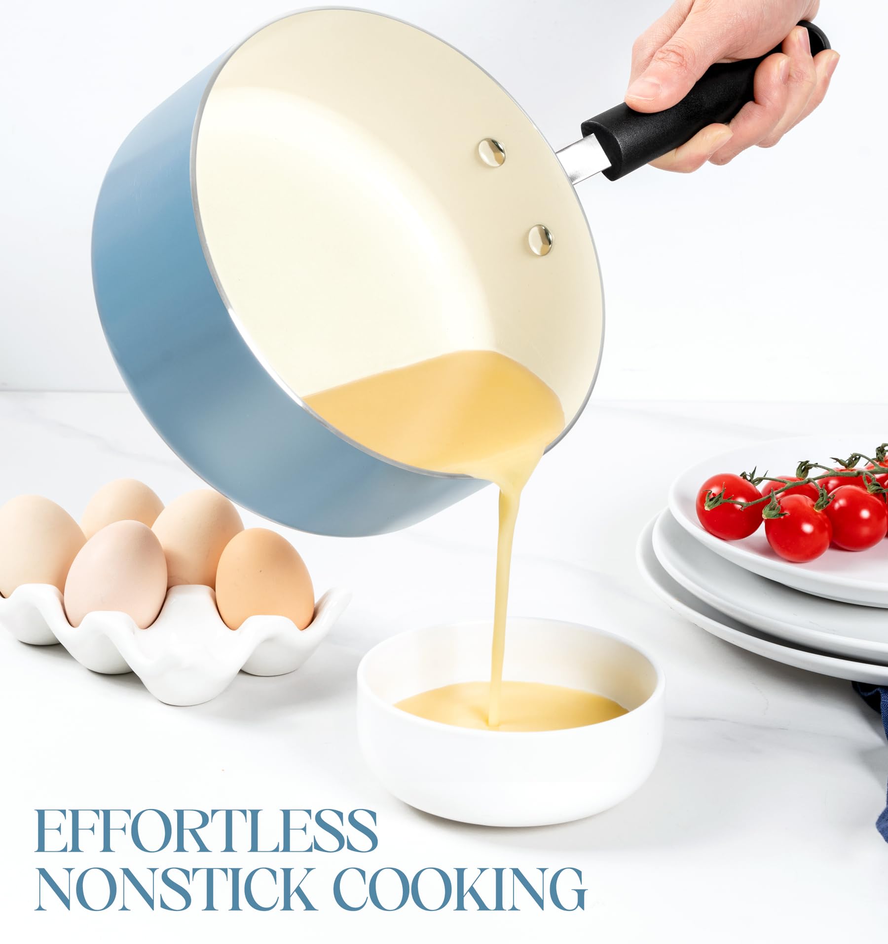 MICHELANGELO cazo cerámico 2qt, antiadherente y limpieza rápida