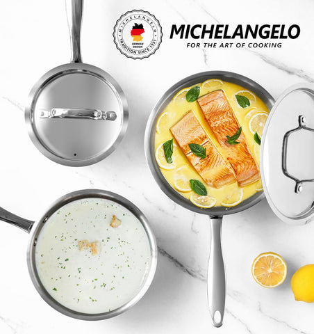 MICHELANGELO cazo uso inducción compatible para cualquier cocina.