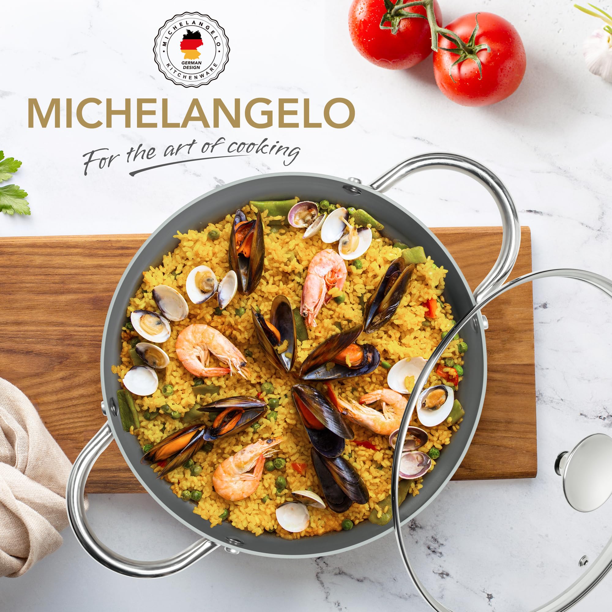 Fondo triple MICHELANGELO favorece distribución de calor y sabor uniforme.