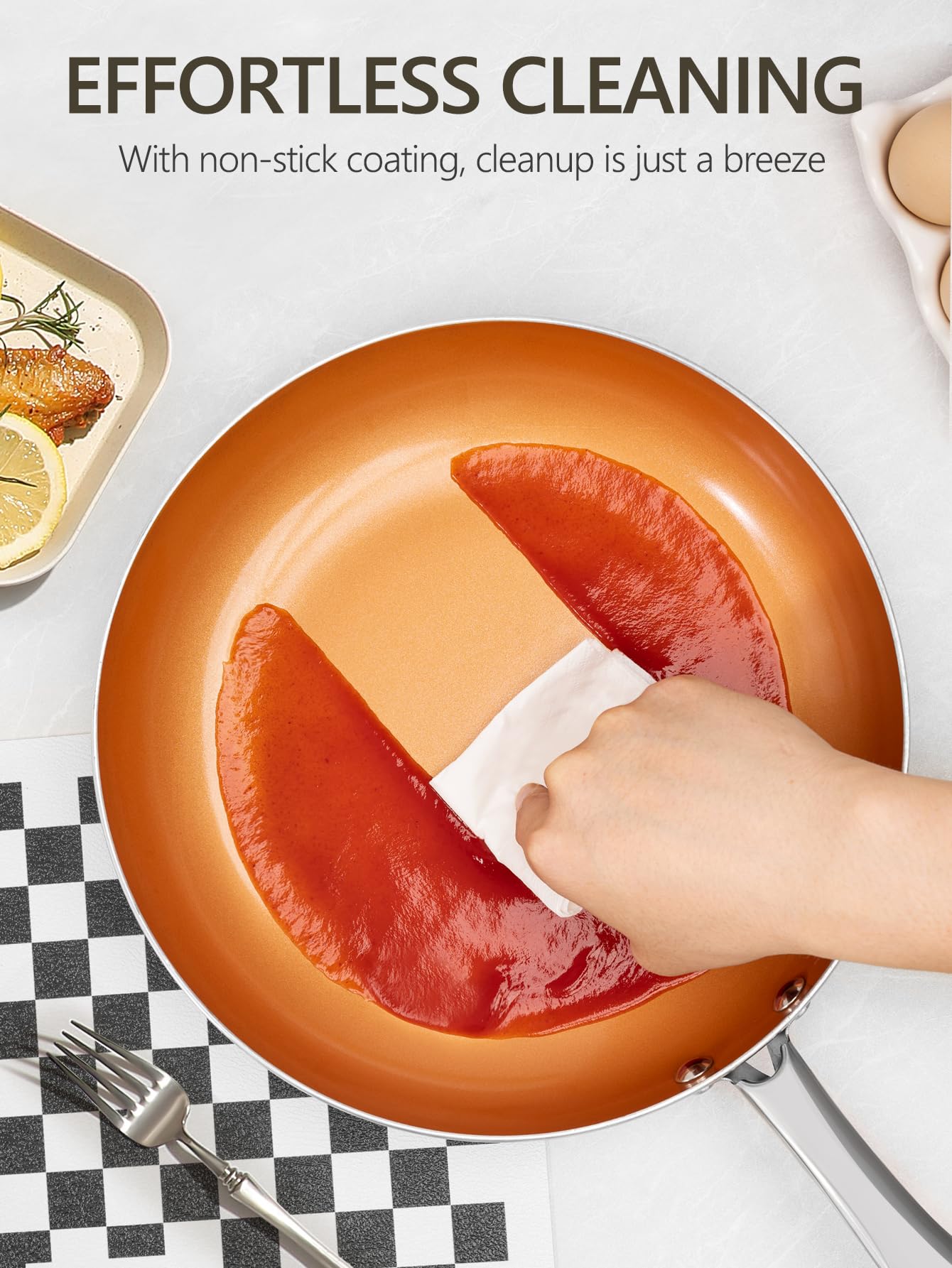 MICHELANGELO mango ergonómico y tapa con sellado para cocción cómoda