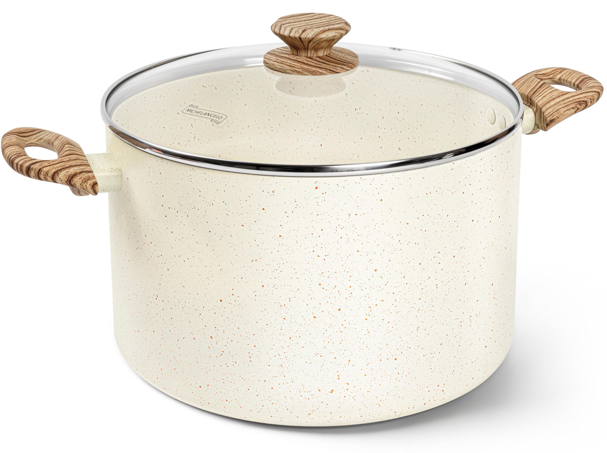 MICHELANGELO Olla de 10 cuartos con tapa, ideal para guisos grandes.