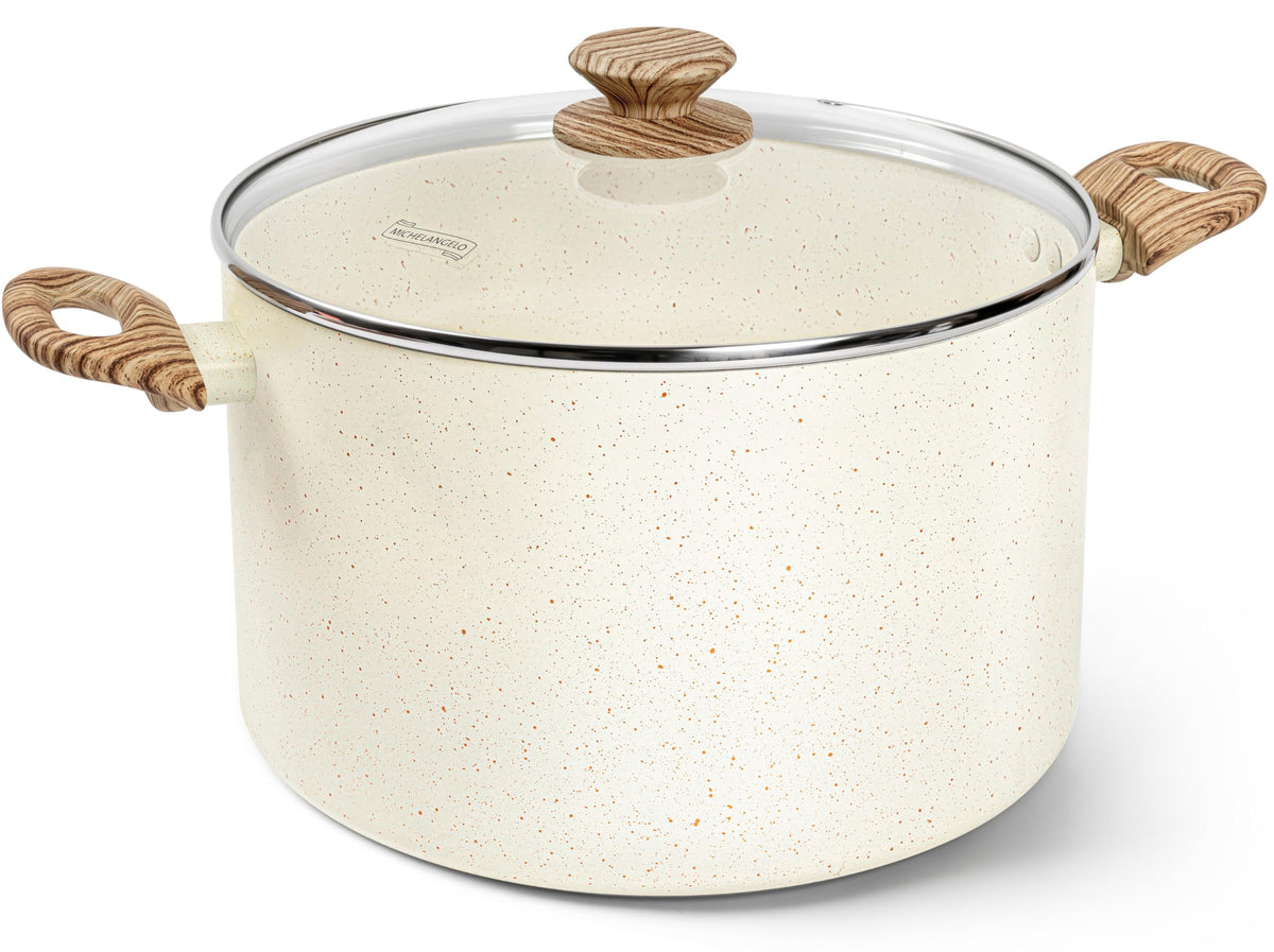MICHELANGELO Olla de 10 cuartos con tapa, ideal para guisos grandes.
