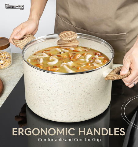 MICHELANGELO Olla mango bakelita ergonómico, manejo cómodo y seguro.