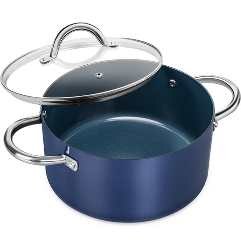 Olla MICHELANGELO de 5 cuartos con tapa para cocción uniforme y práctica.