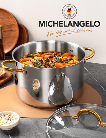 MICHELANGELO Olla ideal para freír y dorar ingredientes.