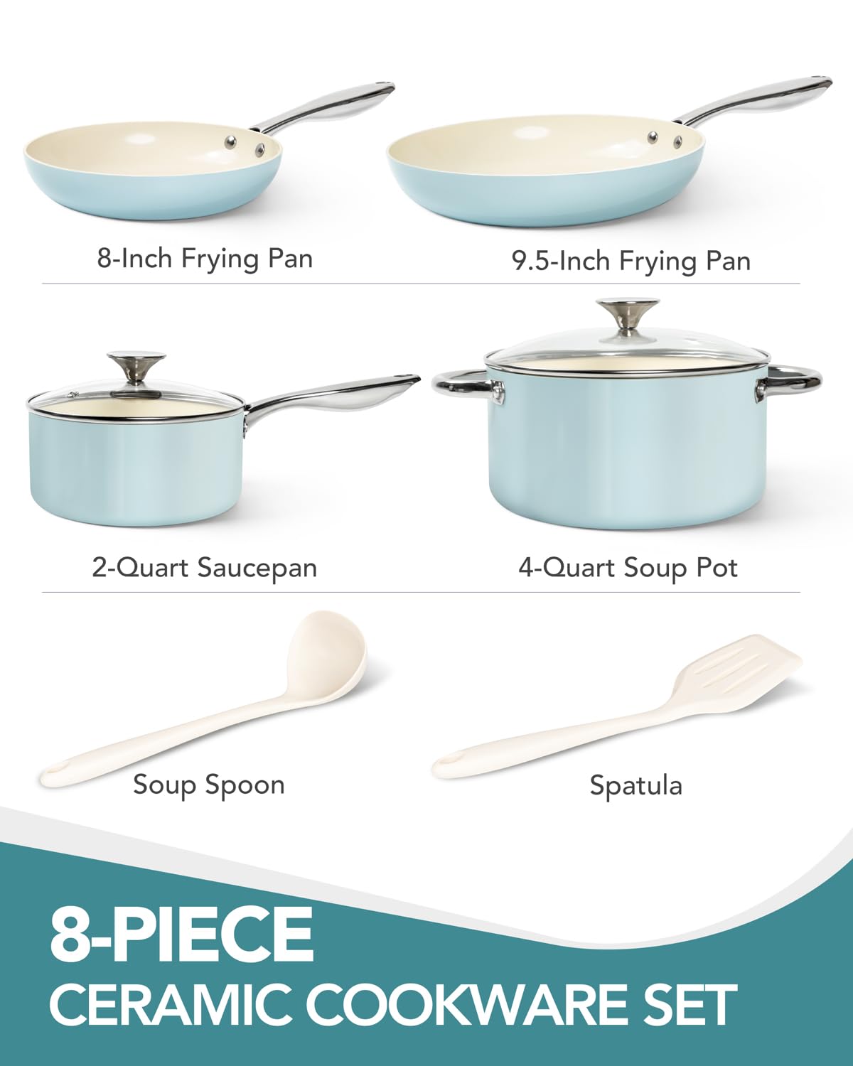 Interior cerámico antiadherente Michelangelo, limpieza sencilla y cocción pareja.